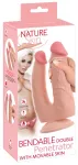 Nature Skin dvigubas dildo, lankstomas, kūno spalvos, 20/19 cm