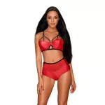 Obsessive Leatheria Red 2 dalių rinkinys S/M