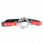 KINK COLLAR & GAG &ndash; kink - gag su dviem o-ringom 4 / 4.8 cm raudona 38 x 56 cm
