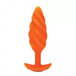 B-Vibe Swirl Texture Plug Orange &ndash; 13.5 cm