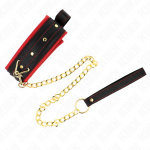 KINK COLLAR & GAG &ndash; kink - collar with plain fabric leash adjustable 33-48 cm x 5.7 cm