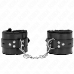 KINK WRIST RESTRAINT &ndash; kink - pli&scaron;iniais apvalkalais wrist restraints su kvadratiniais angeliais juodas ir juodas diržas reguliuojamas 17-29 cm x 6 cm