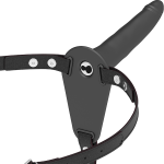 FETISH SUBMISSIVE HARNESS - Juodas silikoninis vibratorius 15 cm