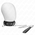 KINK COLLAR & GAG &ndash; kink - 3 ring slavery necklace with strap 80 cm 53 x 5 cm