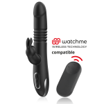 BLACK&SILVER - KENJI UP & DOWN RABBIT VIBRATOR + WATCHME