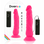 DIVERSIA &ndash; lankstus vibruojantis dildas rožinis 21 cm -o- 4.9 cm
