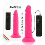 DIVERSIA &ndash; lankstus vibruojantis dildas rožinis 23 cm -o- 4.3 cm