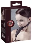 fetish Collection reguliuojamas burnos kai&scaron;tis su silikonu, juodas