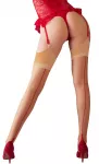 Cottelli Stockings Skin/Red, Size 5