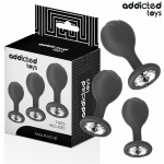 ADDICTED TOYS &ndash; 3 dalių silikoninių analinių kam&scaron;tukų rinkinys su deimantu