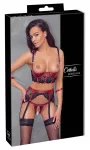 Cottelli Bondage Shelf Bra Set Black/Red L