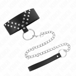 KINK COLLAR & GAG &ndash; kink - kaklo papuo&scaron;alas su diržu 65 cm su v varžtu reguliuojamas 36-43 cm x 5 cm