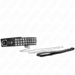 KINK COLLAR & GAG &ndash; kink - kaklo papuo&scaron;alas su dirželiu 65 cm, blizgus, reguliuojamas 37-42 cm x 5.3 cm