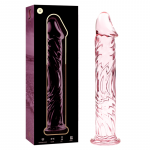 NEBULA SERIES BY IBIZA &ndash; modelis 12 dildo i&scaron; borosilikato stiklo rožinis 17 cm -o- 3.5 cm