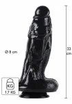 Hidden Desire Extreme Dong analinis dildo, itin storas, 32,5 cm, juodas, XXL