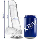 X RAY - Skaidrus dildo su kamuoliukais 18.5 CM -O- 3.8 CM