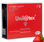UNILATEX &ndash; raudonieji / bra&scaron;kių prezervatyvai 144 vienetai