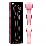 NEBULA SERIES BY IBIZA &ndash; modelis 13 dildo i&scaron; borosilikato stiklo rožinis 18 cm -o- 3.5 cm