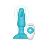 B-Vibe Rimming Plug 2 analinis kai&scaron;tis su besisukančiais rutuliukais, turkio spalvos