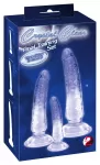 Crystal 3 skaidrūs intymūs modeliai (PVC, su siurbtuku)