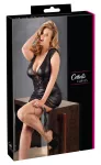Cottelli Wet Look Dress Black Lace 2XL