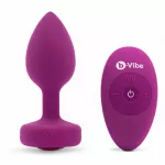 B-Vibe Vibruojantis Jewel Plug S/M, Pink Ruby