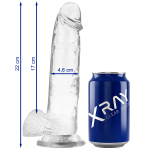 X RAY - Skaidrus realisti&scaron;kas penis su kamuoliukais 22 cm
