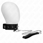 KINK COLLAR & GAG &ndash; kink - kaklo papuo&scaron;alas 65 cm su pavadžia su sidabriniais kam&scaron;čiais modelis 2 reguliuojamas 36-43 cm x 5 cm
