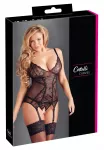 Cottelli Cami Suspender Set 3XL, juoda