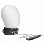KINK COLLAR & GAG &ndash; kink - kaklo papuo&scaron;alas su kempine imituojančia oda 3 modelis reguliuojamas 37-54 cm x 3 cm