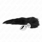 KINK PLEASURE PLUGS &ndash; kink - analinis plugas dydis m 8 x 3.5 cm su dirbtiniais uodega 40 cm juodas