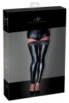 Noir Wet-Look pėdkelnės su nėrinių vir&scaron;umi XL, juodos