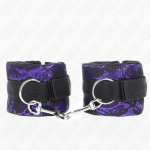 KINK WRIST RESTRAINT &ndash; kink - trumpas aksominis nėrinys rie&scaron;ų apribojimams ir nylono kra&scaron;tams purpurinė / juoda 23 x 6.5 cm