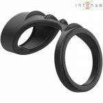 INTENSE - THEO DOUBLE SILICONE PENIS RING BLACK MODEL 3