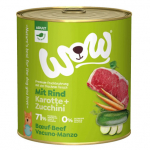 WOW Dog Food ADULT Turkey( suaugusių &scaron;unų konservai su jautiena su morkomis ) 800 g