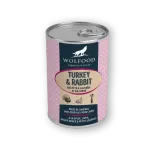 WOLFOOD TURKEY & RABBIT &ndash; konservai &scaron;unims su kalakutiena ir triu&scaron;iena, be grūdų, 400 g