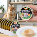 UNIQ PETS Delicious P&acirc;t&eacute; su triu&scaron;iena ir gysločio sėklomis katėms 30 g x 8 vnt.