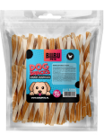 BUBU PETS &scaron;unų skanėstai &ndash; vi&scaron;tienos ir menkės sumu&scaron;tinių lazdelės, 500 g.