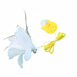 kačių žaislas, prilipinama plunksna baltas, 47 cm