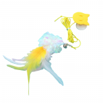 kačių žaislas, prilipinama plunksna geltona, 47 cm