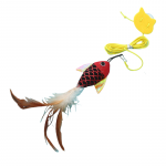 kačių žaislas, prilipinama žuvis su plunksna 47 cm