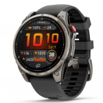 Garmin fenix 8 Pro &ndash; 47 mm, AMOLED Sapphire, titanas su grafito spalvos / juodu silikoniniu dirželiu