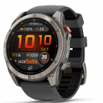 Garmin fenix 8 Pro &ndash; 51 mm, AMOLED  Sapphire, titanas su grafito spalvos / juodu silikoniniu dirželiu