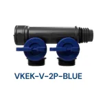 Henco Kolektorius plastikinis PRO-FLOW, PVDF 2P, mėlynas, 2 EK at&scaron;akos