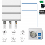 Haier Revive Plus Multi Split &scaron;ilumos siurblys oras&ndash;oras 3&times;2.7 kW (3:1) &ndash; komplektas