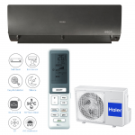 Haier Flexis Matt Black 71 oras&ndash;oras &scaron;ilumos siurblys / kondicionierius 7.1 kW vėsinimui, 8 kW &scaron;ildymui &ndash; komplektas (AS71S2SF1FA-MB3/1U71S2ST1FA) Su
