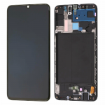 Ekranas tinkantis Samsung A705 A70 2019 su lietimui jautriu stikliuku ir rėmeliu Black (used Grade C)