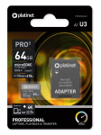 Atminties korta Platinet MicroSD 64GB (class10 UHS-III 90MB/S) + SD Adapteris