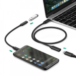 Kabelis ilgiklis USB C ki&scaron;tukas - USB C lizdas USB 3.1 60W 0.5m 3840x2160, 30 Hz ED008 juodas UGREEN