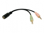 Logilink | Audio Adapter 3.5 Stereo 4-Pin Female to 2 x 3.5 Stereo Male | 4-pin 3.5 mm stereo jack